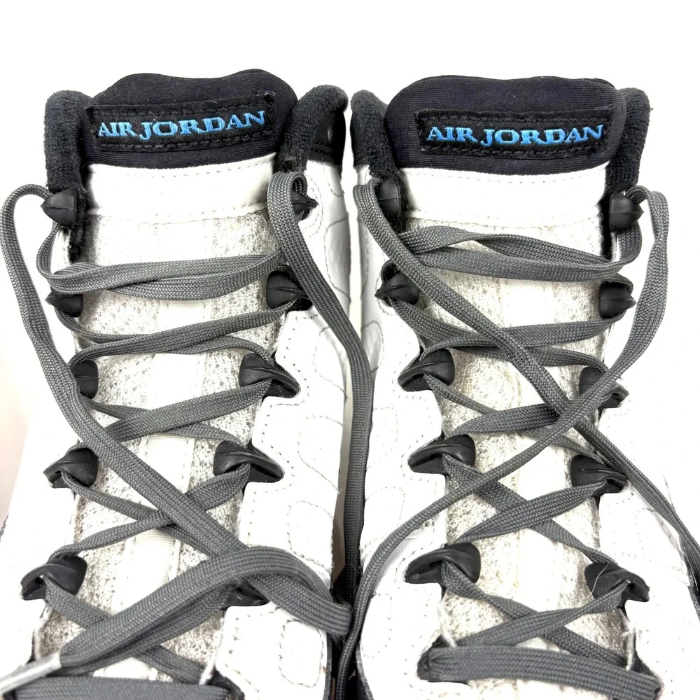 Nike Air Jordan 9 Retro University Blue GS 5.5Y White Black 302359-140 UNC